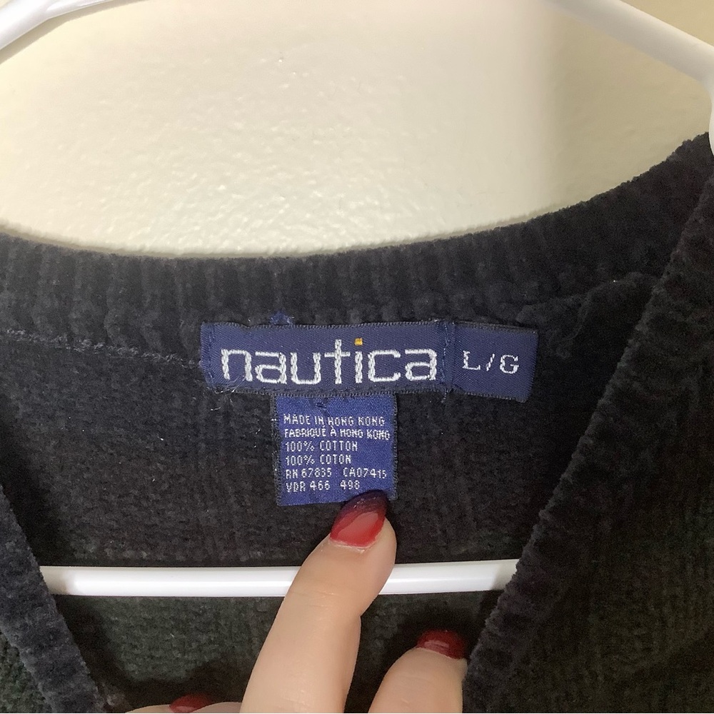 < Vintage Nautica 100% Cotton Striped Sweater > - Picture 3 of 5